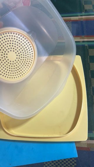 Quesera Tupperware Transparente y Amarilla