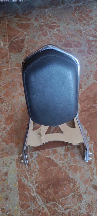 Respaldo Moto Custom Cromado Negro