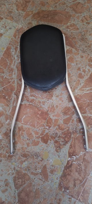 Respaldo Moto Custom Cromado Negro