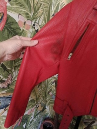 Chaqueta Piel Roja Modelo Perfecto Vintage