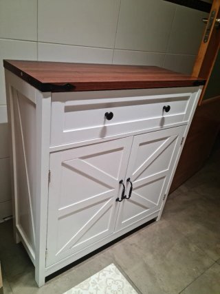 Mueble Cocina Madera Blanco Marrón 76x30x83cm