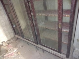Mueble vintage cristal y madera