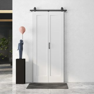 Puerta corredera doble con herrajes
