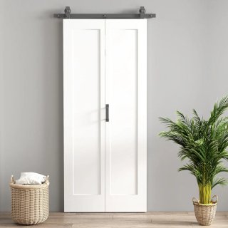 Puerta corredera doble con herrajes