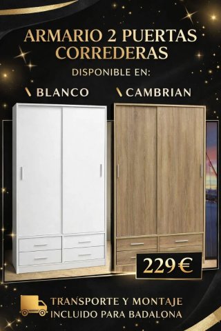 Armario 2 Puertas Madera