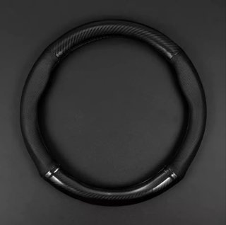 Funda Volante Carbono y Piel Negra