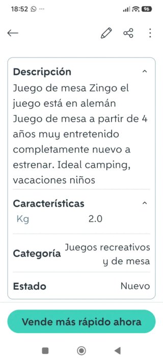Juego Zingo! en Alemán