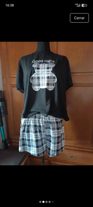 Pijama Verano Oso Cuadros