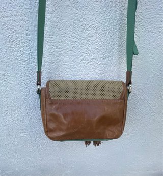 Bolso bandolera Aïta beige y verde