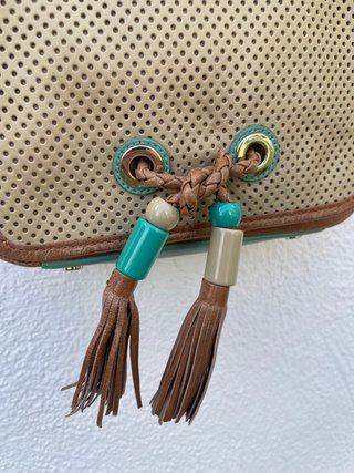 Bolso bandolera Aïta beige y verde