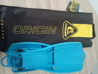 Aletas buceo Cressi Origin y Máscara Buceo Cressi