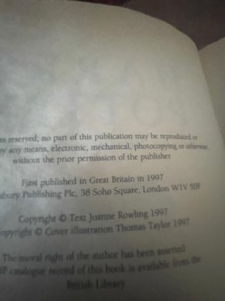 Libro Harry Potter and the Philosopher's Stone