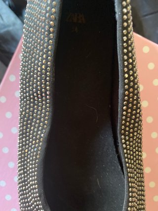 Bailarinas Zara negras con lentejuelas T.36