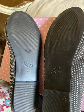 Bailarinas Zara negras con lentejuelas T.36