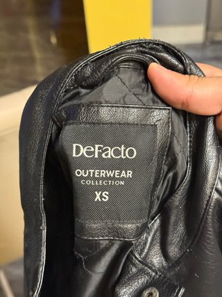 Chaqueta Cuero Defacto Negra Talla S