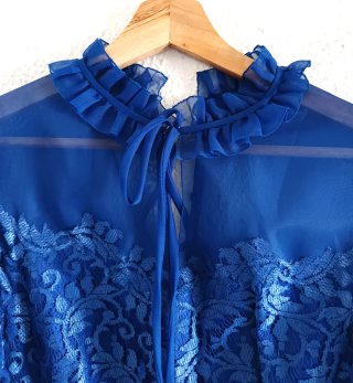 Vestido fiesta azul encaje Saint Tropez talla 42