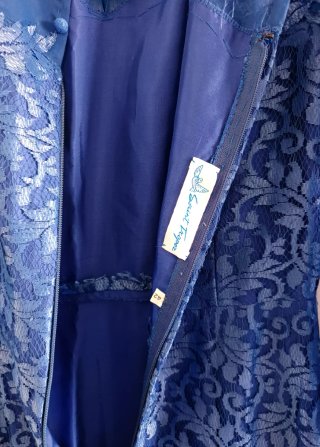 Vestido fiesta azul encaje Saint Tropez talla 42