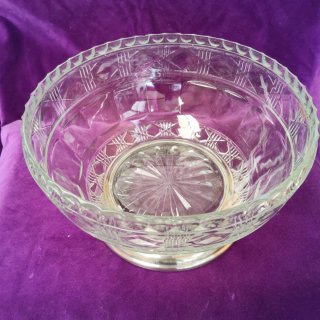 Centro de mesa/frutero de cristal antiguo