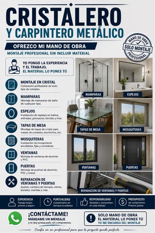 Cristalero y Carpintero Metálico - Montaje Profesi