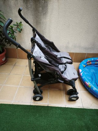 Carrito Gemelar Chicco Echo Gris