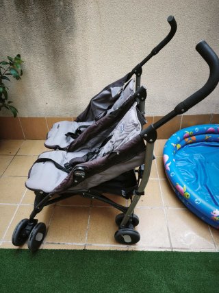Carrito Gemelar Chicco Echo Gris
