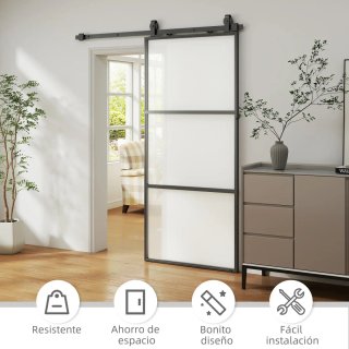 Puerta Corredera Cristal con Herrajes