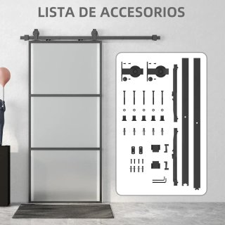 Puerta Corredera Cristal con Herrajes