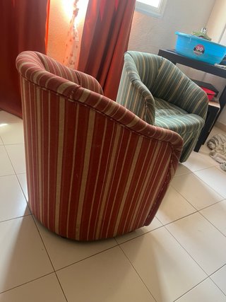 Sillones de tela a rayas (2 unidades)
