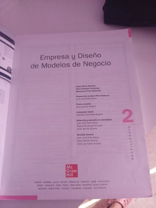 Empresa y diseño de modelos de negocio 2º Bachi...