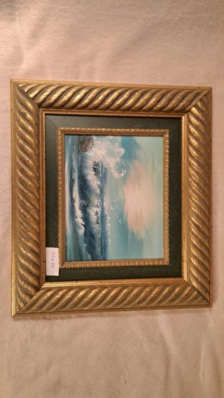 Cuadro al óleo: Olas y mar