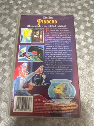Pinocho Película VHS Disney Clásicos