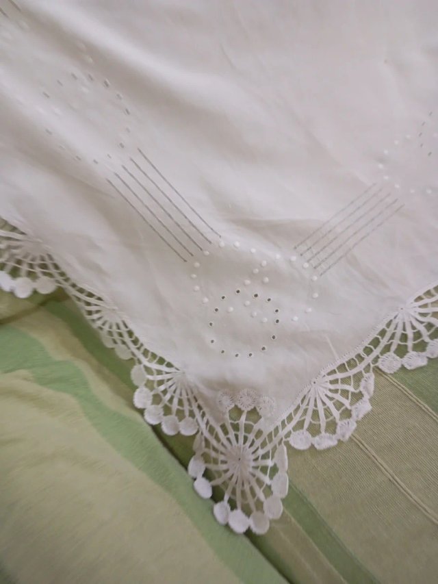 Mantel Altar Bordado Bolillos Lino smano