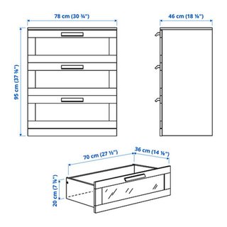 Cómoda Brimnes Ikea Blanca con Cristal
