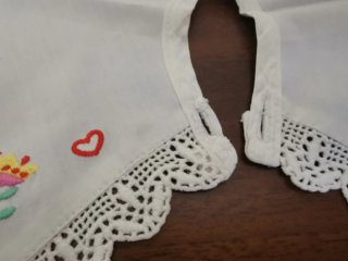 Lotto 5 colletti vintage pizzo e ricamati a mano