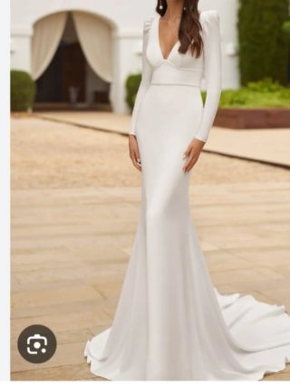 Vestido de Novia Blanco Manga francesa