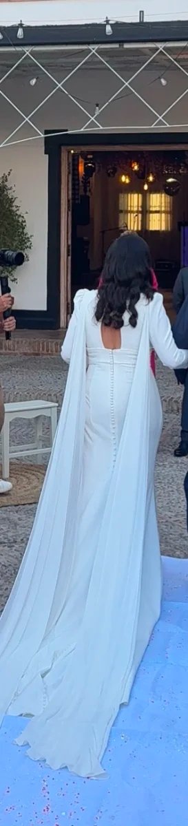 Vestido de Novia Blanco Manga francesa