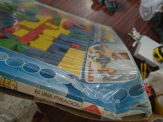 Antiguo juego arquitectura piezas madera años 80