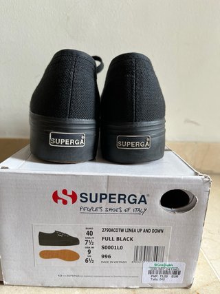 Zapatillas Superga plataforma negras 2790 Talla-40