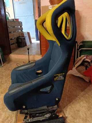 Asiento Baquet OMP Record Azul/Amarillo