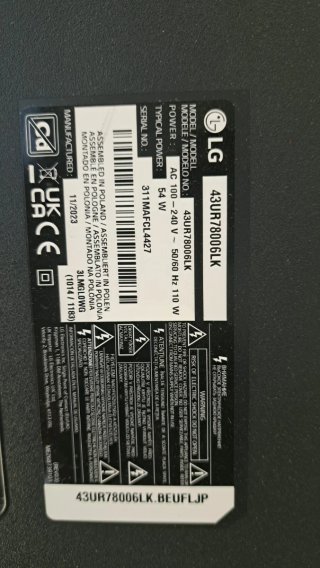 Placa TV LG Smart TV 43''