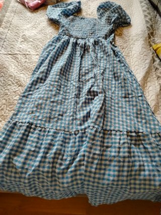 Vestido cuadros vichy azul y blanco