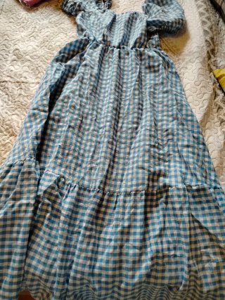Vestido cuadros vichy azul y blanco
