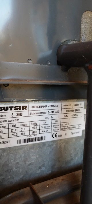 Frigorífico Butsir Gas Butano
