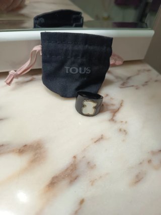 Anillo Tous Oso Blanco Negro