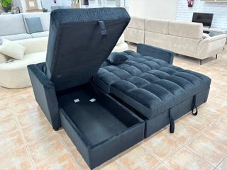 Sofá Chaise Longue Negro 3 Plazas - Barcelona