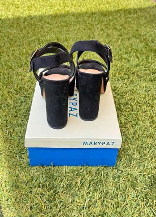 Sandalias Negras Plataforma Multitiras Ante Luxe