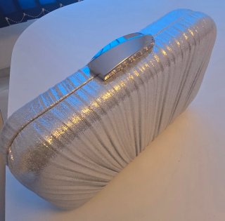 Elegante cartera de fiesta plateada