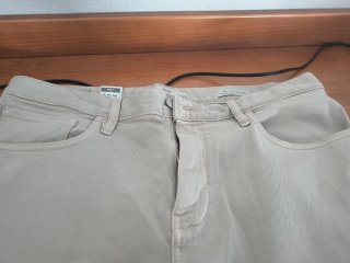 Pantalones Mango Slim Tapered Beige