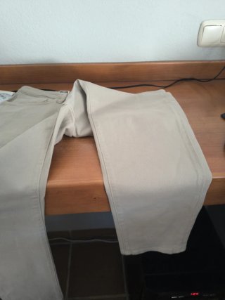 Pantalones Mango Slim Tapered Beige