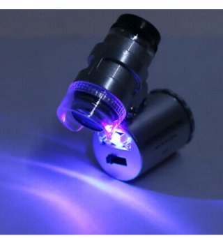 Microscopio de bolsillo 60X con luz LED